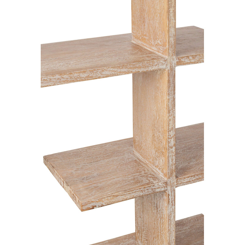 Bibliothèque ouverte bois de manguier blanc cassé et naturel 120x30x146 cm Aevira J-Line - 6