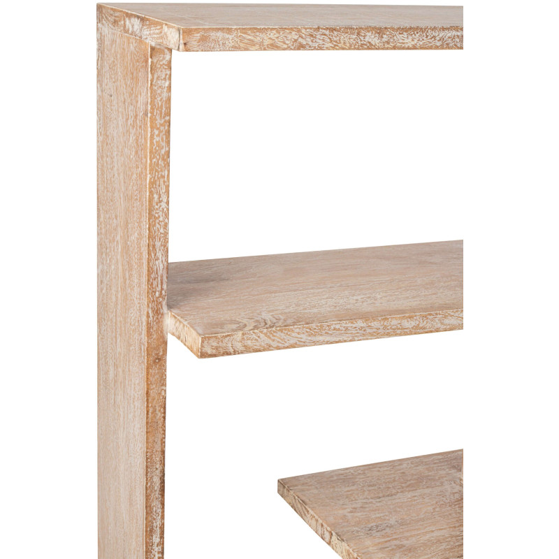 Bibliothèque ouverte bois de manguier blanc cassé et naturel 120x30x146 cm Aevira J-Line - 7