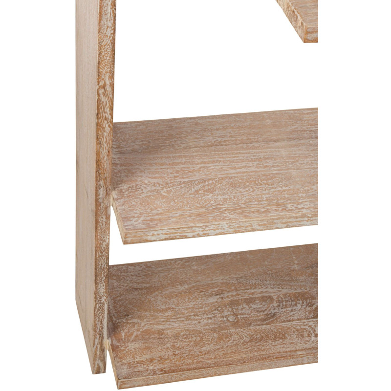 Bibliothèque ouverte bois de manguier blanc cassé et naturel 120x30x146 cm Aevira J-Line - 9