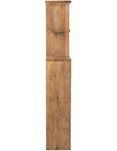 Bibliothèque asymétrique bois de manguier naturel 120x30x180 cm Aevira J-Line - 3