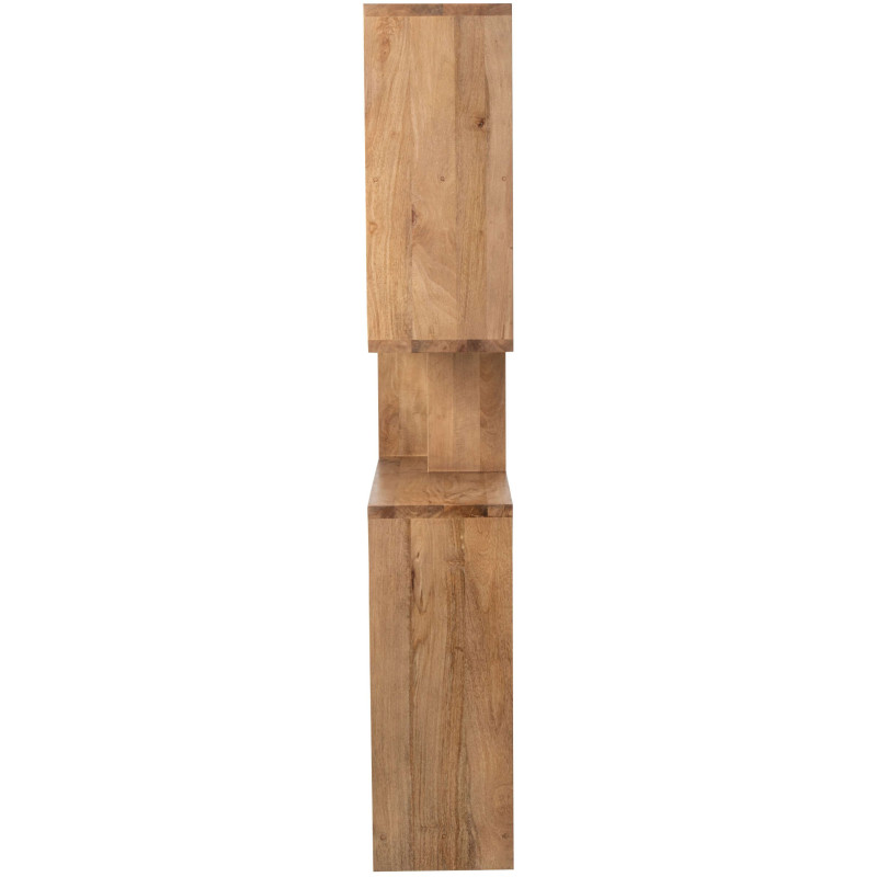 Bibliothèque asymétrique bois de manguier naturel 120x30x180 cm Aevira J-Line - 5