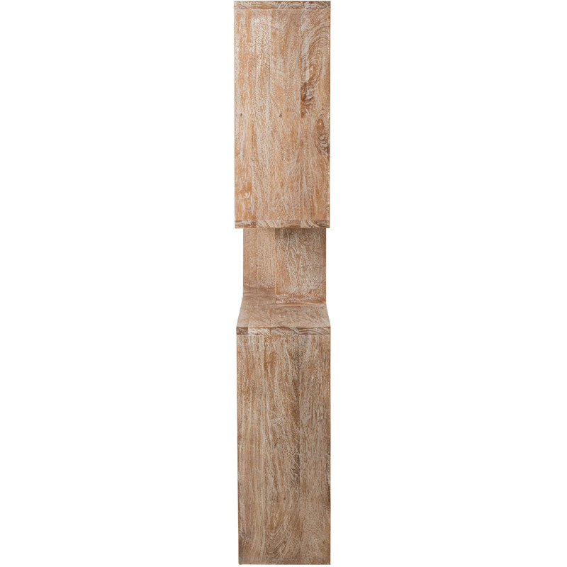 Bibliothèque asymétrique bois de manguier blanc cassé et naturel 120x30x180 cm Aevira J-Line - 4