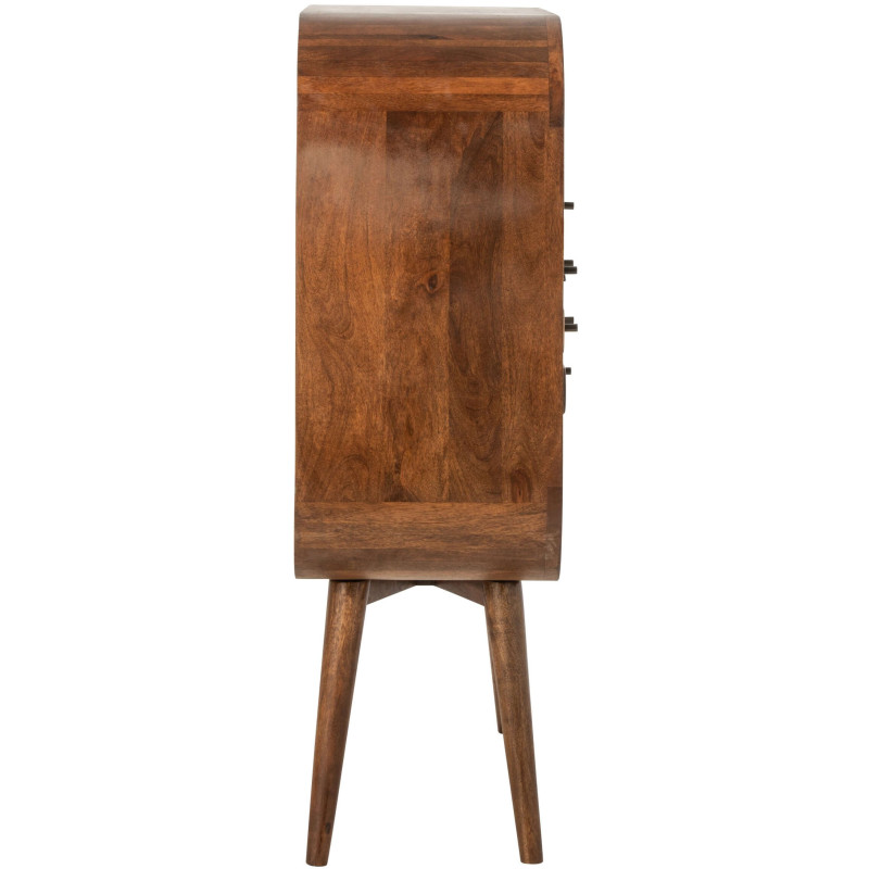 Buffet haut bois de manguier 4 portes 9 tiroirs 91x42x134 cm Azyori J-Line - 5
