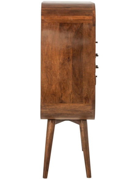 Buffet haut bois de manguier 4 portes 9 tiroirs 91x42x134 cm Azyori J-Line - 5