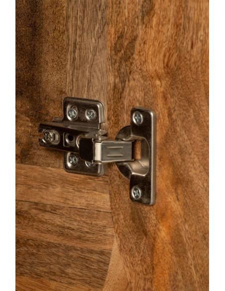 Buffet haut bois de manguier 4 portes 9 tiroirs 91x42x134 cm Azyori J-Line - 8