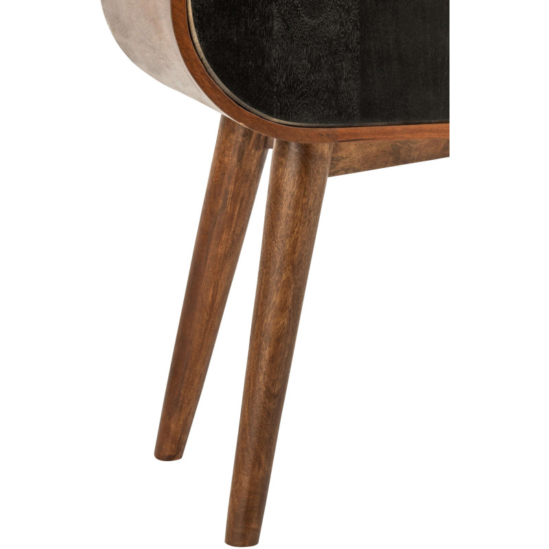 Buffet haut bois de manguier 4 portes 9 tiroirs 91x42x134 cm Azyori J-Line - 9
