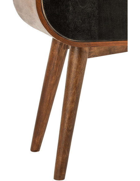 Buffet haut bois de manguier 4 portes 9 tiroirs 91x42x134 cm Azyori J-Line - 9