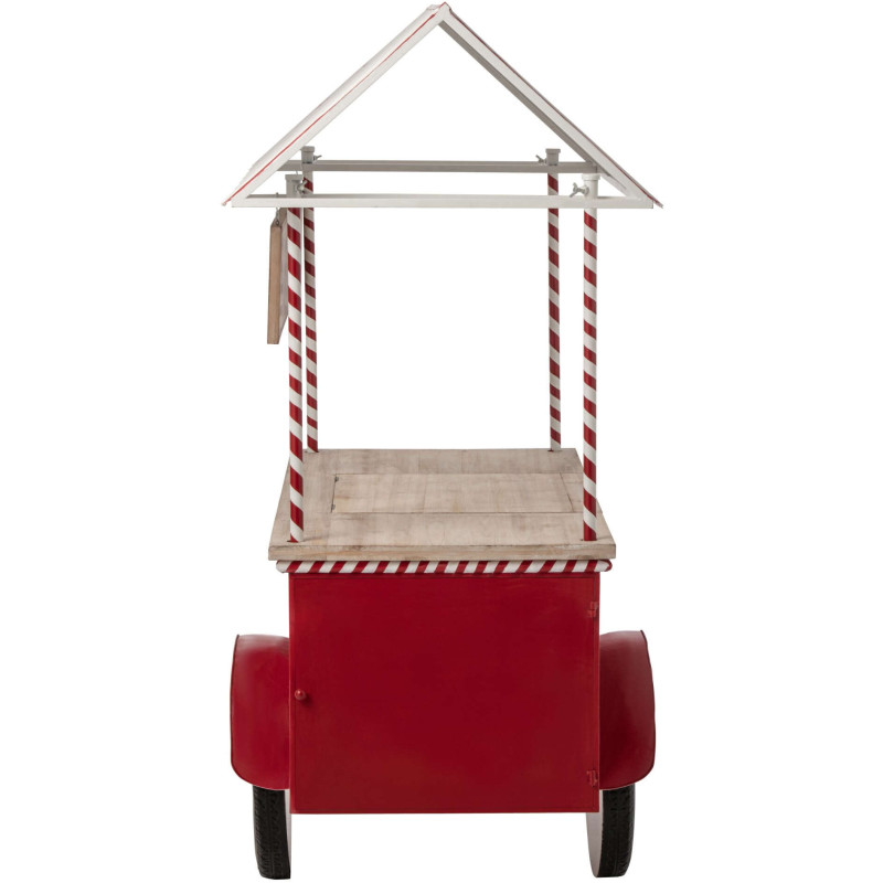 Chariot décoratif de Noël bois et métal rouge et blanc 134x74x187 cm Fyvivo J-Line - 3