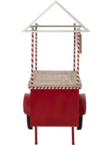 Chariot décoratif de Noël bois et métal rouge et blanc 134x74x187 cm Fyvivo J-Line - 5