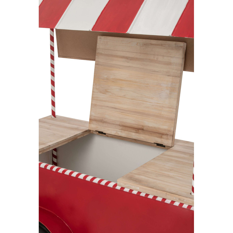 Chariot décoratif de Noël bois et métal rouge et blanc 134x74x187 cm Fyvivo J-Line - 7