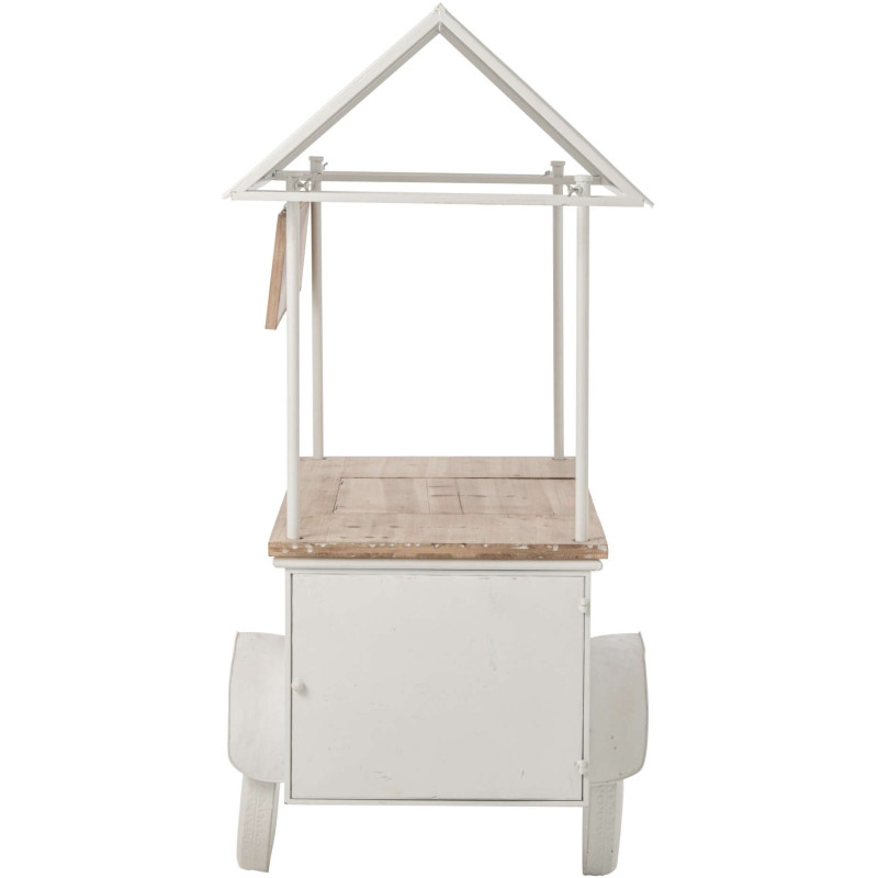 Chariot décoratif de Noël bois et métal blanc 134x74x187 cm Fyvivo J-Line - 3