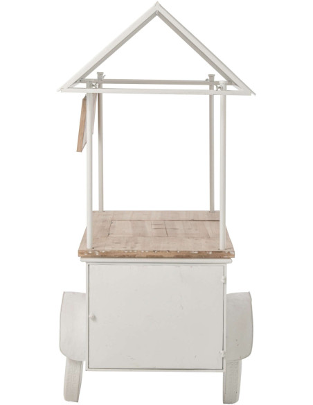 Chariot décoratif de Noël bois et métal blanc 134x74x187 cm Fyvivo J-Line - 3