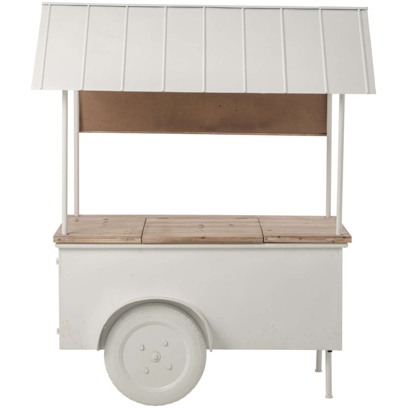 Chariot décoratif de Noël bois et métal blanc 134x74x187 cm Fyvivo J-Line - 4