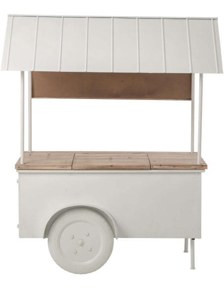 Chariot décoratif de Noël bois et métal blanc 134x74x187 cm Fyvivo J-Line - 4