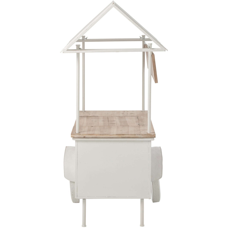 Chariot décoratif de Noël bois et métal blanc 134x74x187 cm Fyvivo J-Line - 5