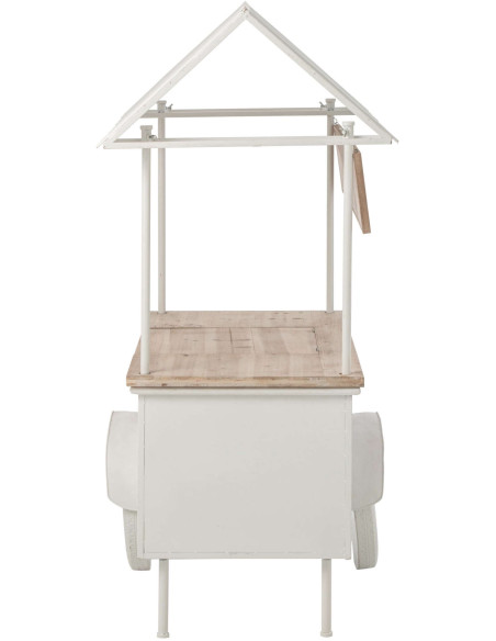 Chariot décoratif de Noël bois et métal blanc 134x74x187 cm Fyvivo J-Line - 5