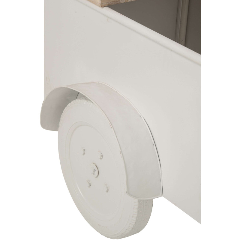 Chariot décoratif de Noël bois et métal blanc 134x74x187 cm Fyvivo J-Line - 7