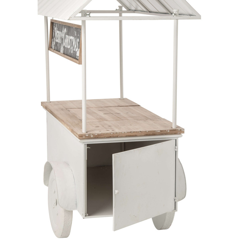 Chariot décoratif de Noël bois et métal blanc 134x74x187 cm Fyvivo J-Line - 8