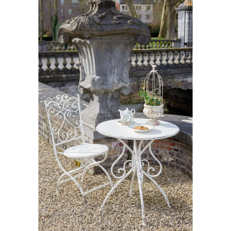 Lot de 2 cache-pots cage métal blanc cassé cm Lyeeva J-Line - 2