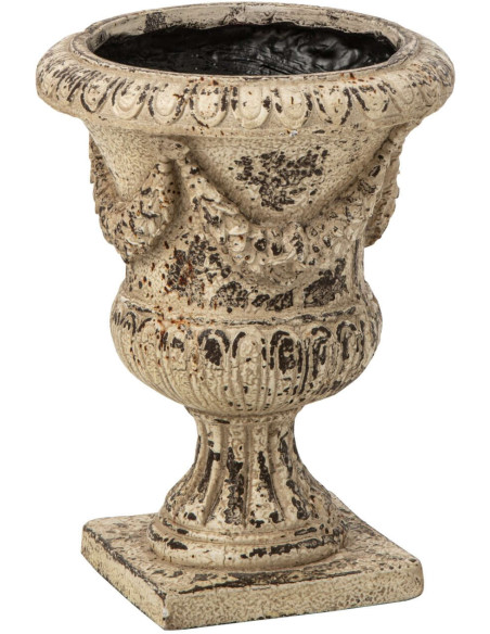 Vase Médicis jardin magnésium blanc cassé 31x31x40,5 cm Lyeeva J-Line - 1