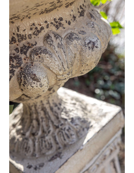 Vasque Médicis jardin magnésium blanc cassé 56x56x50 cm Lyeeva J-Line - 3