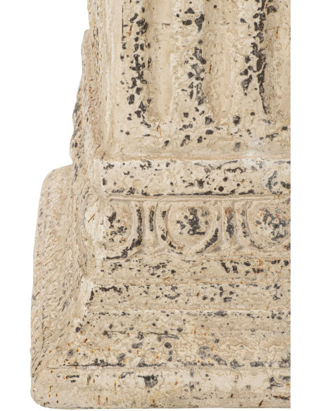 Colonne décorative jardin magnésium blanc cassé 75 cm Lyeeva J-Line - 5