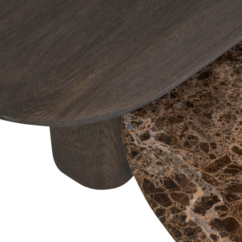 Tables basses gigognes chêne fumé et marbre Emperador 130x60x38 cm Castello Richmond Interiors - 4