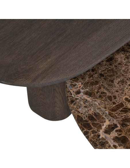 Tables basses gigognes chêne fumé et marbre Emperador 130x60x38 cm Castello Richmond Interiors - 4
