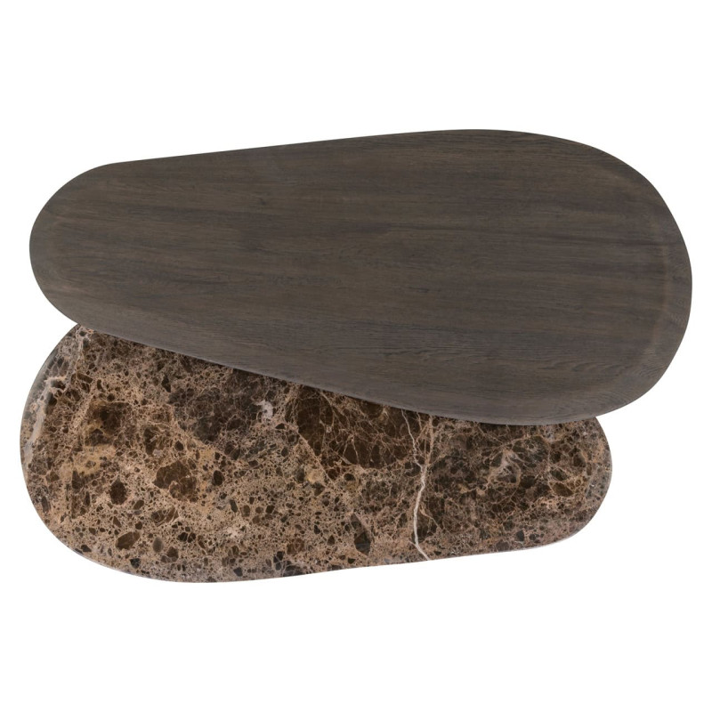 Tables basses gigognes chêne fumé et marbre Emperador 130x60x38 cm Castello Richmond Interiors - 6