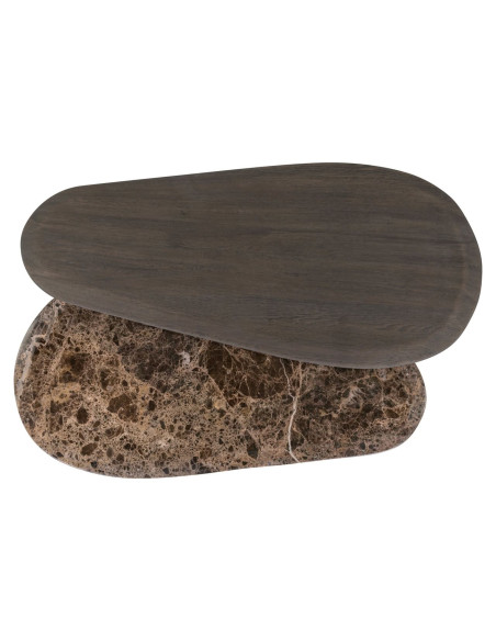 Tables basses gigognes chêne fumé et marbre Emperador 130x60x38 cm Castello Richmond Interiors - 6
