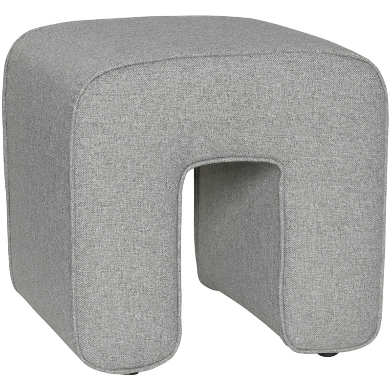 Pouf gris en tissu forme arche 45x45x47 cm Sculpture Hübsch - 1