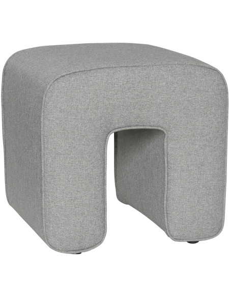 Pouf gris en tissu forme arche 45x45x47 cm Sculpture Hübsch - 1