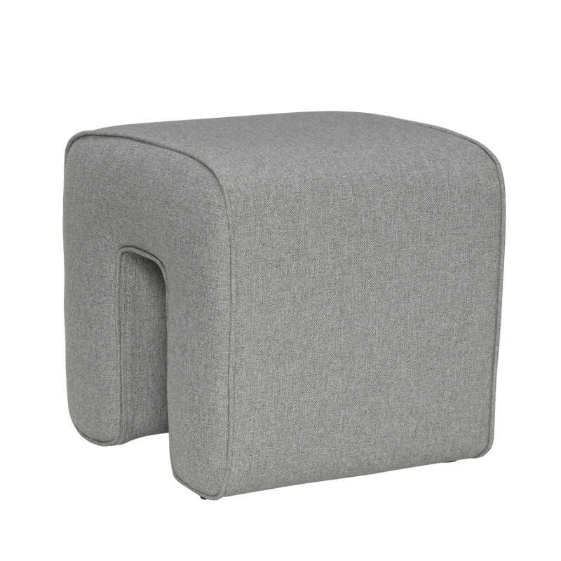 Pouf gris en tissu forme arche 45x45x47 cm Sculpture Hübsch - 3