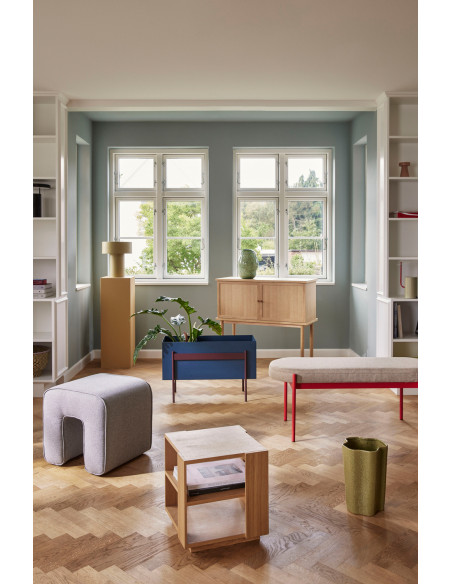 Pouf gris en tissu forme arche 45x45x47 cm Sculpture Hübsch - 4