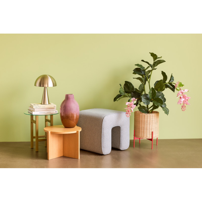 Pouf gris en tissu forme arche 45x45x47 cm Sculpture Hübsch - 5