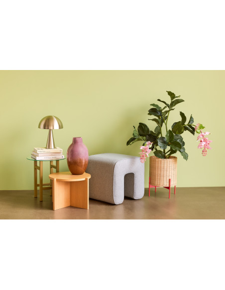 Pouf gris en tissu forme arche 45x45x47 cm Sculpture Hübsch - 5