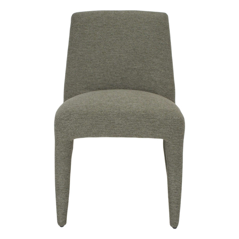 Chaise de salle à manger rembourrée tissu vert olive Eryune  - 2