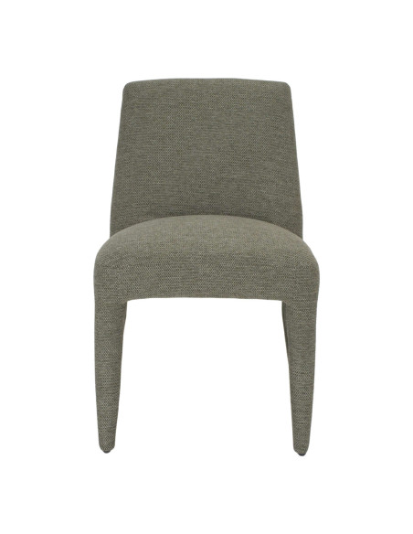 Chaise de salle à manger rembourrée tissu vert olive Eryune  - 2