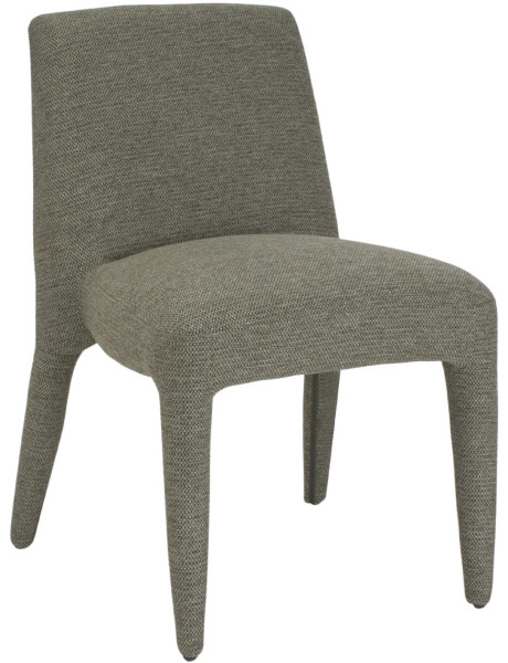 Chaise de salle à manger rembourrée tissu vert olive Eryune  - 1
