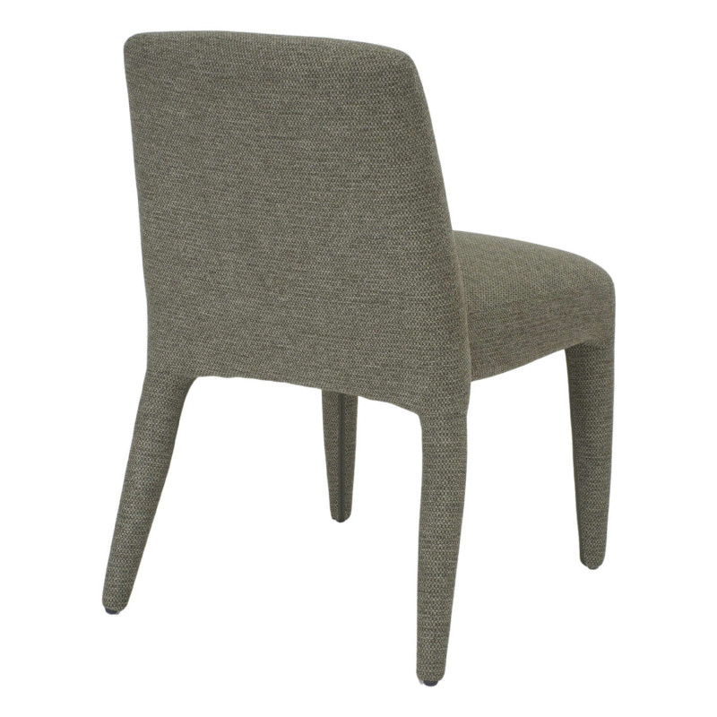 Chaise de salle à manger rembourrée tissu vert olive Eryune  - 4