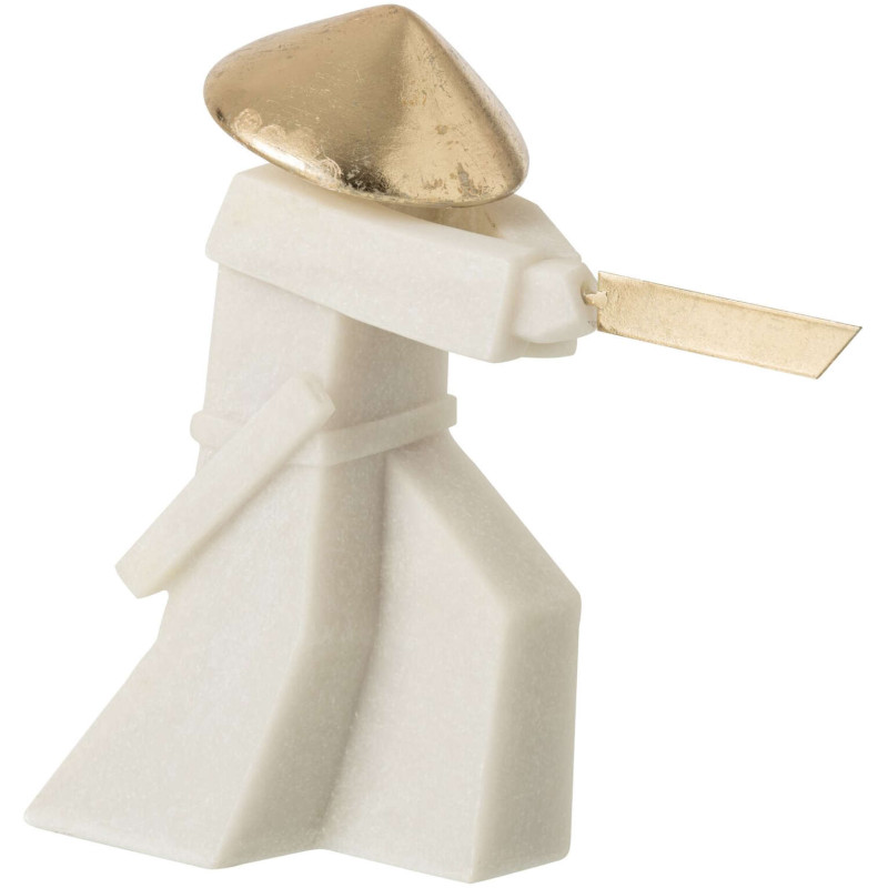 Statuette samouraï blanc et or 30 cm Gylira J-Line - 1
