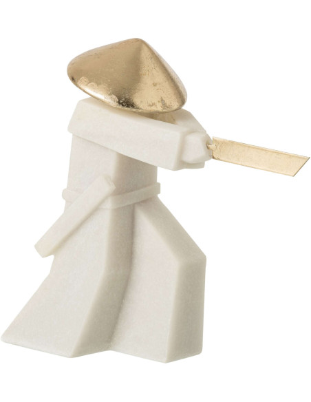 Statuette samouraï blanc et or 30 cm Gylira J-Line - 1