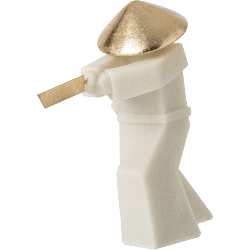 Statuette samouraï blanc et or 30 cm Gylira J-Line - 3