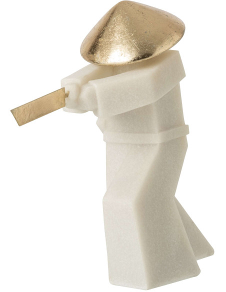 Statuette samouraï blanc et or 30 cm Gylira J-Line - 3