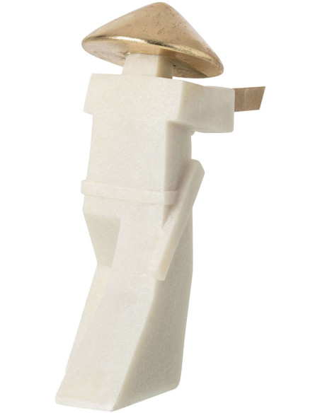Statuette samouraï blanc et or 30 cm Gylira J-Line - 4