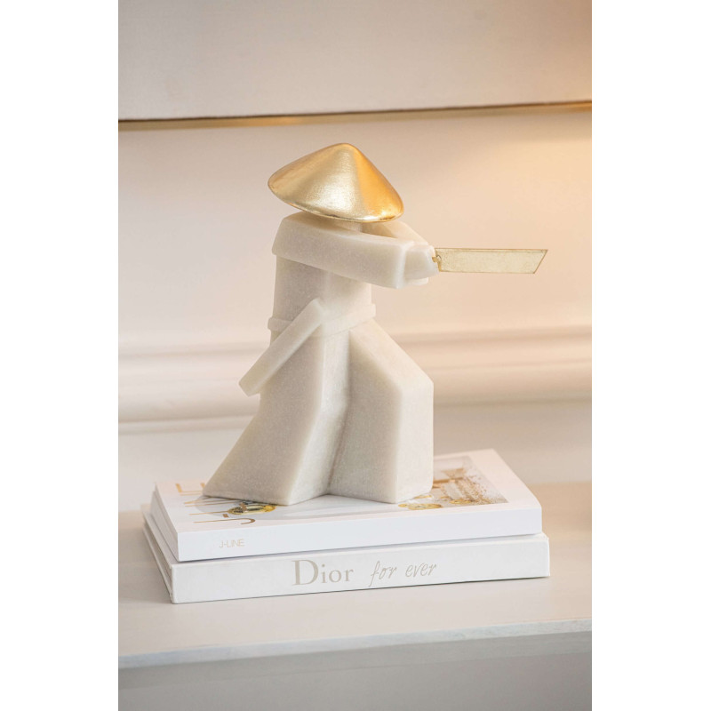 Statuette samouraï blanc et or 30 cm Gylira J-Line - 2