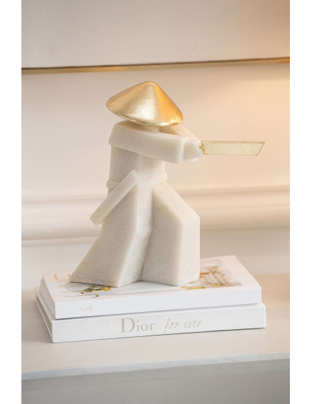 Statuette samouraï blanc et or 30 cm Gylira J-Line - 2