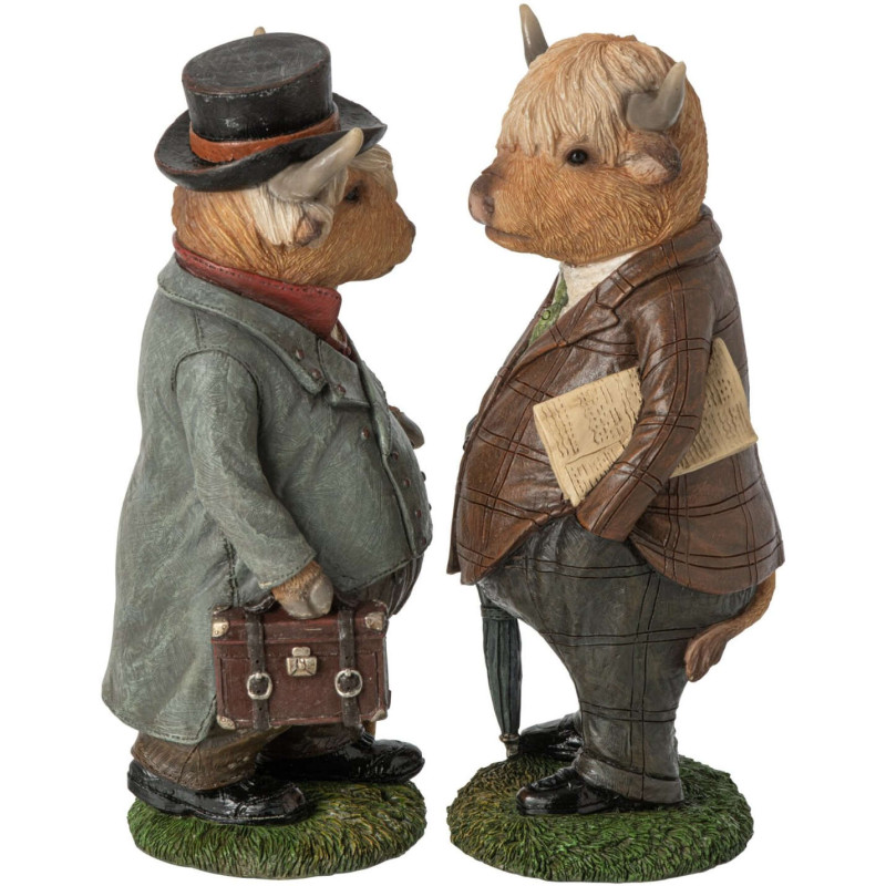 Lot de 2 statuettes taureaux en costume résine 28 cm Vyrena J-Line - 2