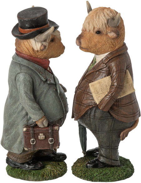 Lot de 2 statuettes taureaux en costume résine 28 cm Vyrena J-Line - 2
