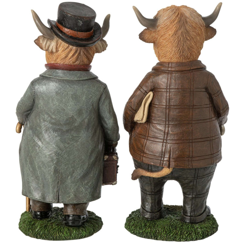 Lot de 2 statuettes taureaux en costume résine 28 cm Vyrena J-Line - 3